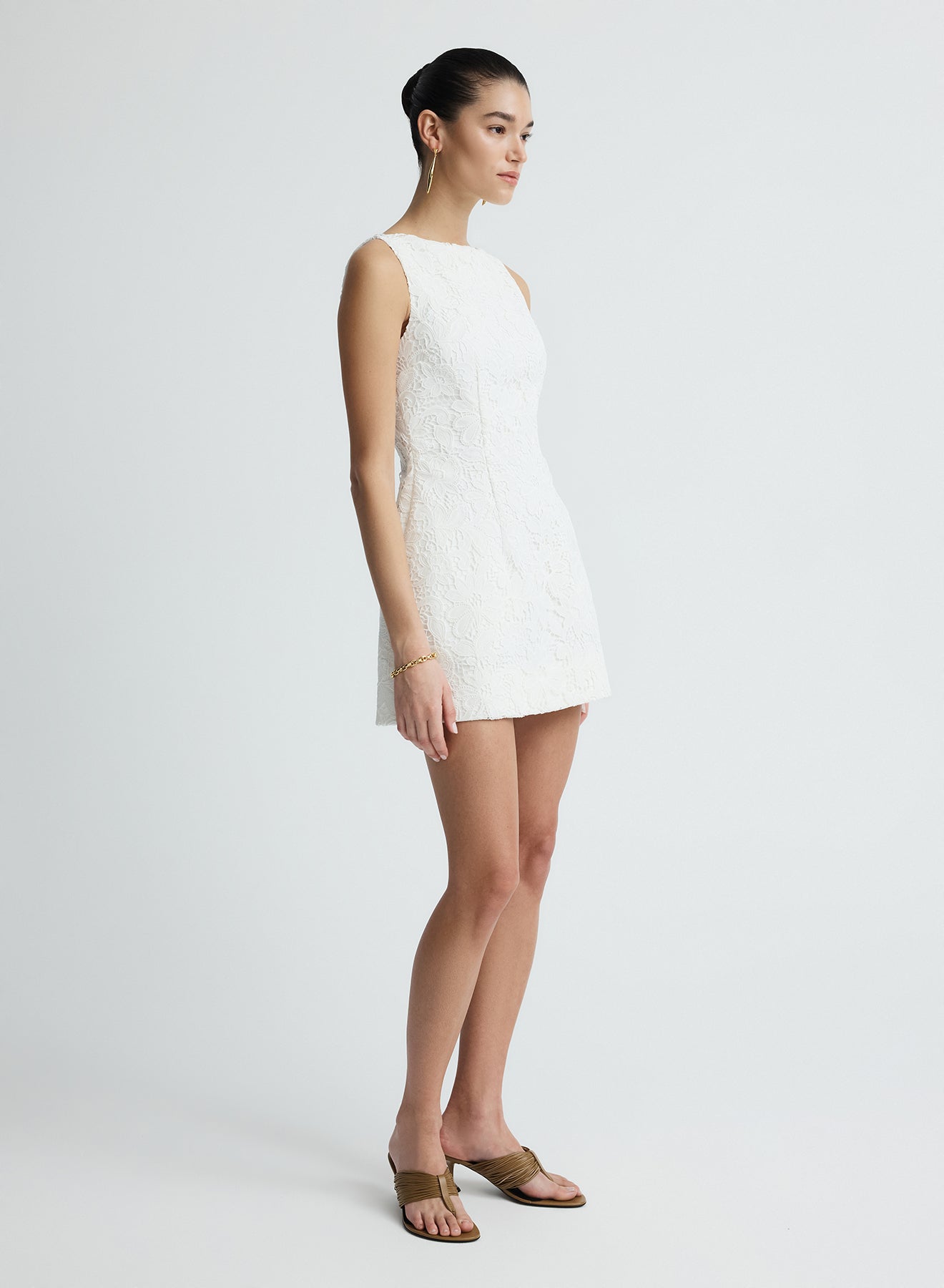 LIORA DRESS (WHITE GUIPURE LACE W/ SWAN)