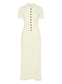 Rib knit cotton maxi dress with polo neckline and contrast buttonsANNA QUAN's best-selling Rib Knit Cotton Maxi Dress, showcasing a stylish polo neckline, contrasting buttons, short sleeves, a-line skirt and hem skimming the ankle. Everyday dress, day dress, work dress, casual dress, lunch dress.
