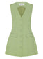 Soft Tailoring with the Black Wool Tailored Sleeveless Mini Dress, featuring a stylish V neckline and a button-down front. Everyday dress, party dress, workwear dress.Soft Tailoring with the Black Wool Tailored Sleeveless Mini Dress, featuring a stylish V neckline and a button-down front. Everyday dress, party dress, workwear dress.