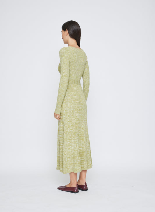 Wrap Midi Knit Dress with a stylish waist belt and resin belt, combining comfort and sophistication for everyday wear. A-line skirt and v-neckline with long sleeves and the hem skimming the ankle. Workwear dress, Winter dress, everyday dress, long sleeve dress.