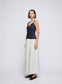 ANNA QUAN's Mix-Media Cotton Poplin and Jersey Rib Maxi Dress, featuring a stylish drop waist in cotton fabrication as well as ruched bodice in a ribbed stretch fabric. Day dress, party dress, day-to-night dress, event dress, Summer dress, Spring dress.