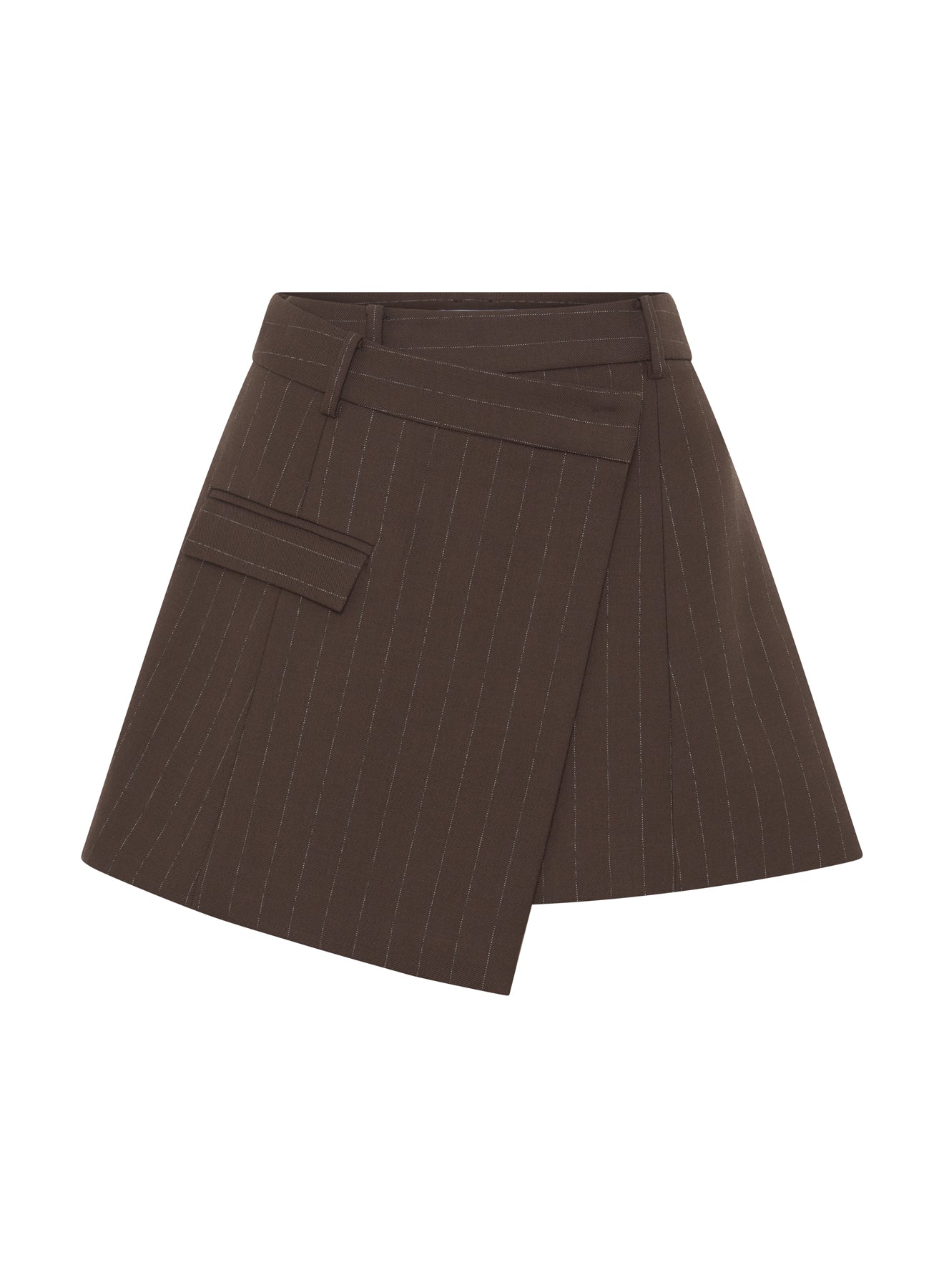 CORA SKIRT (BROWN CHALK STRIPE)