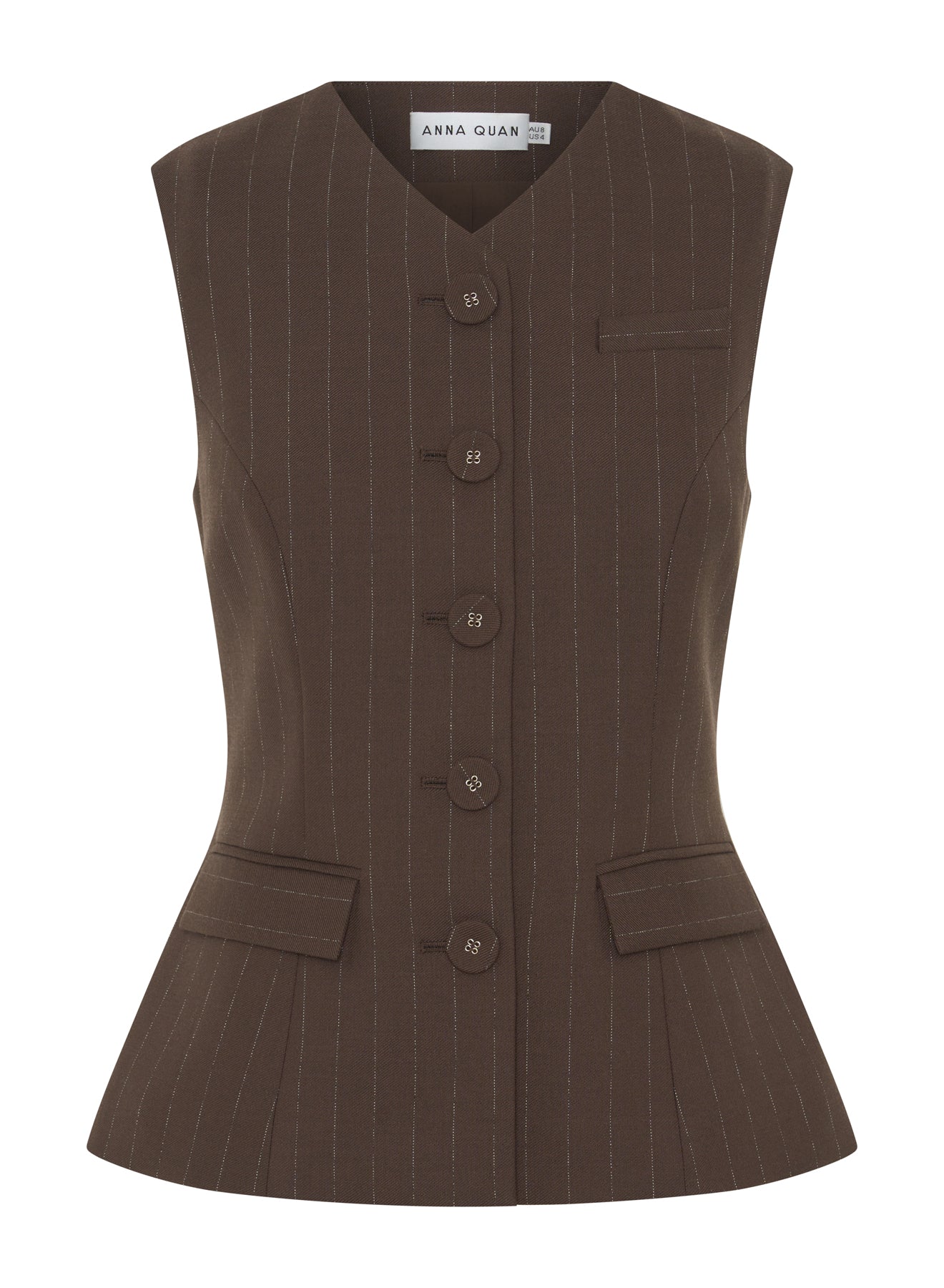 KENDALL TOP (BROWN CHALK STRIPE)