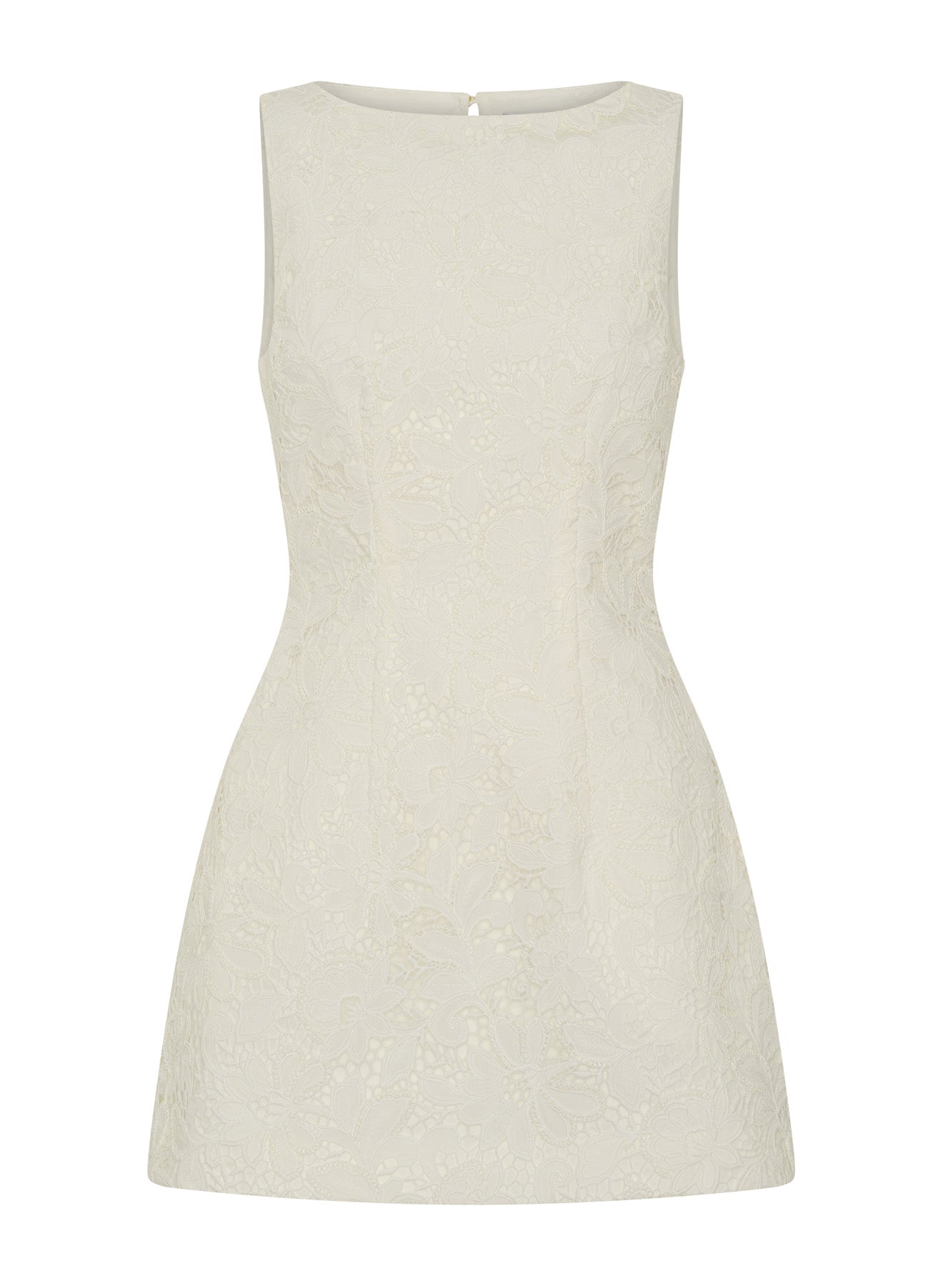 LIORA DRESS (WHITE GUIPURE LACE W/ SWAN)