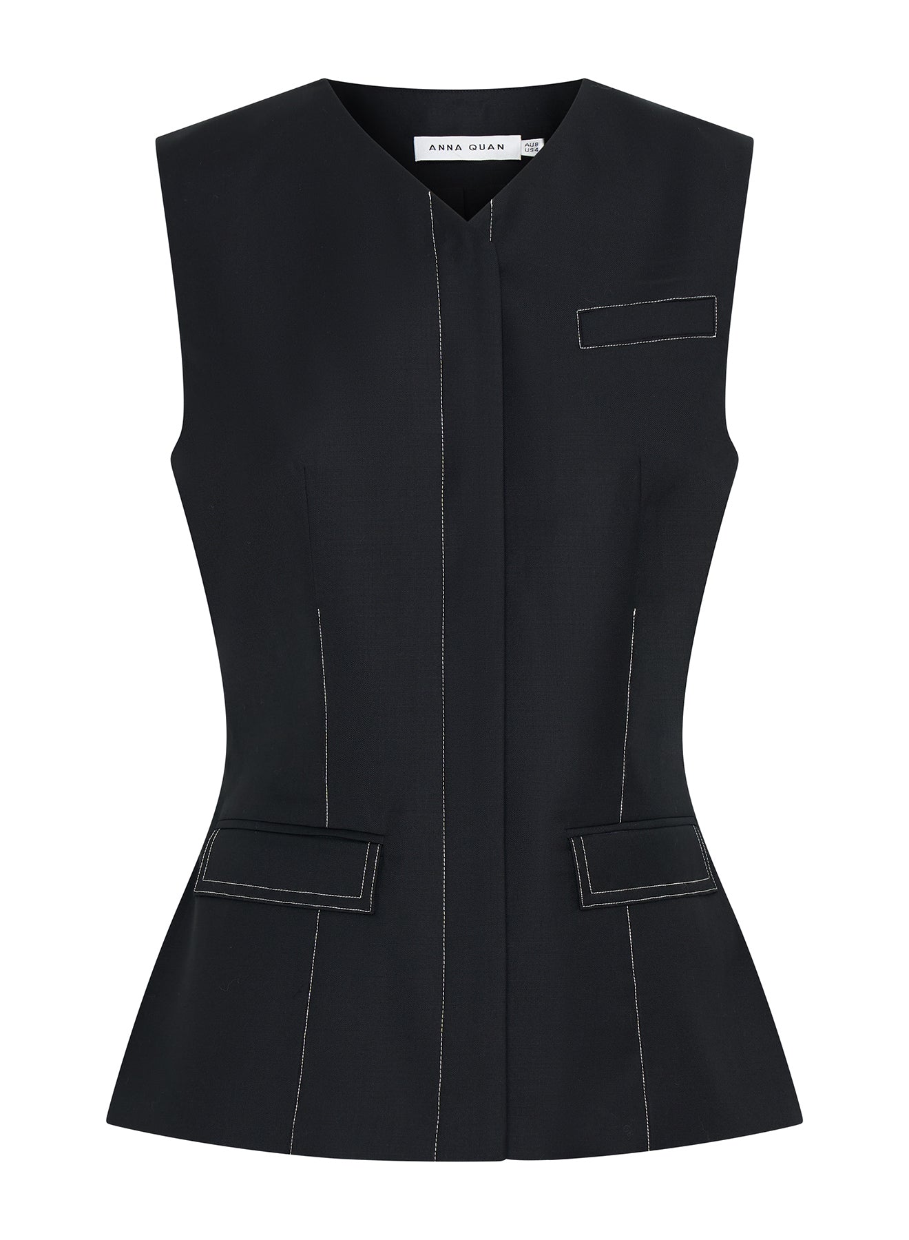 PHILLIPA TOP (BLACK W TOPSTICH)