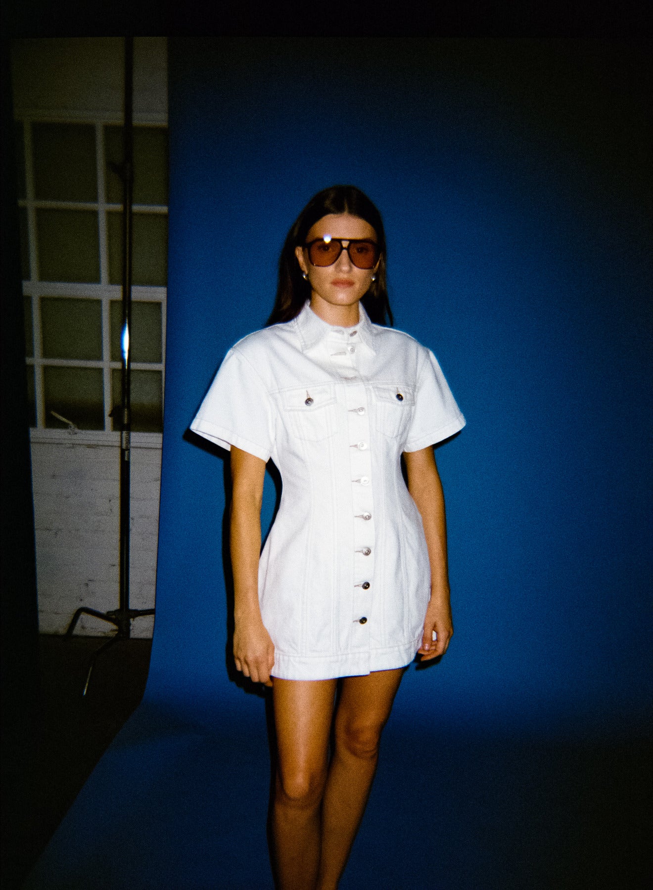 OLLIE DRESS (WHITE DENIM)