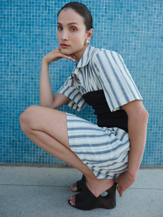 KALI DRESS (BLUE STRIPE)