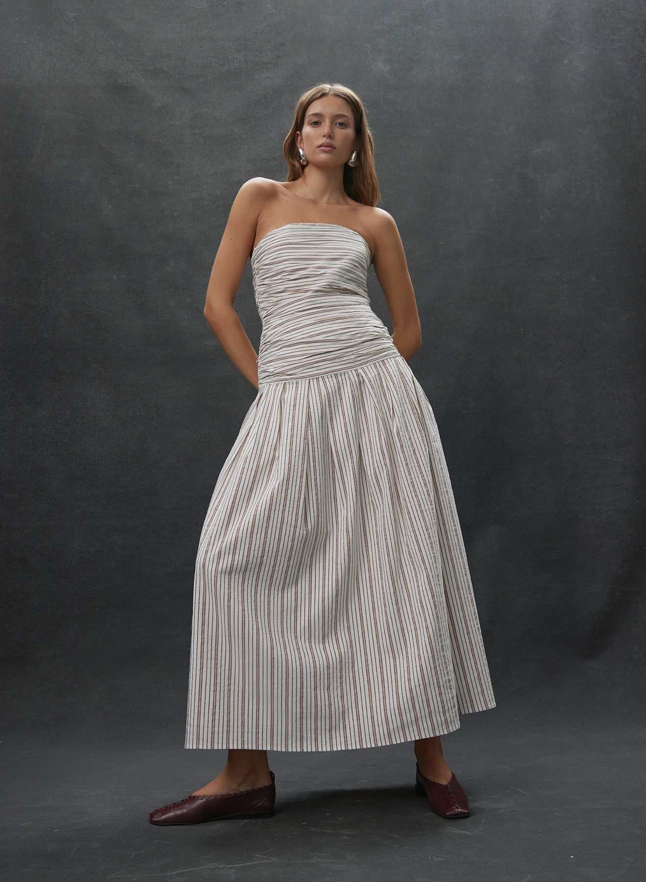 ISADORA DRESS (TOBACCO STRIPE)