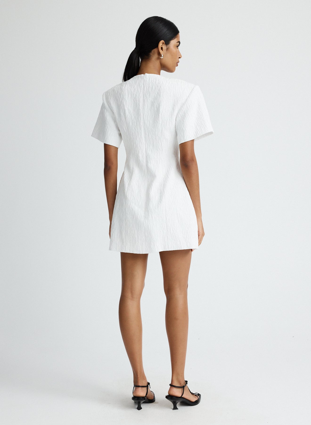 anna quan dimitri draped crinkle cotton mini dress Anna Quan Olympia Crinkle Mini Dress - White Crinkle