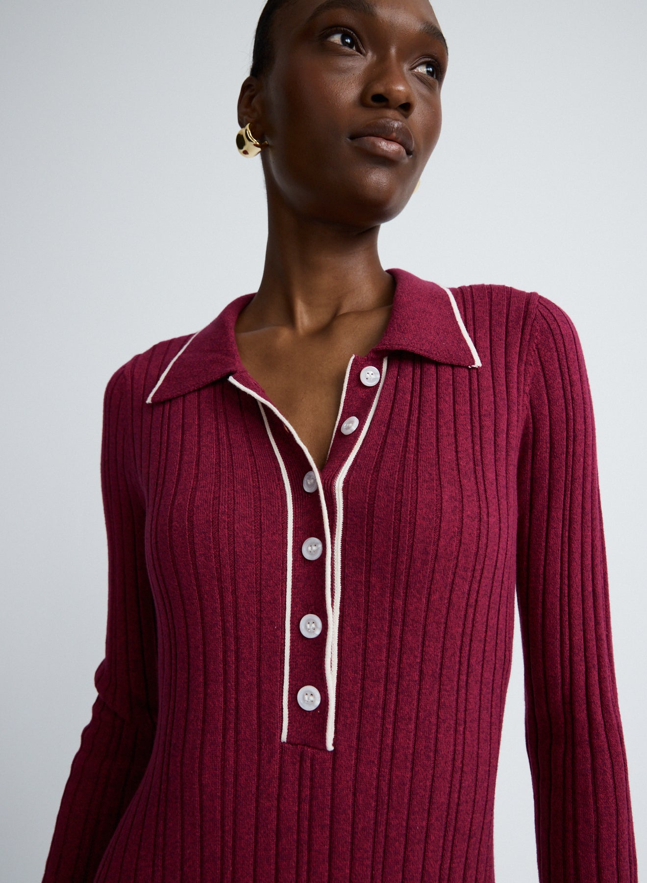 ANGELINA DRESS (CHERRY W/ SILENCE TRIM)