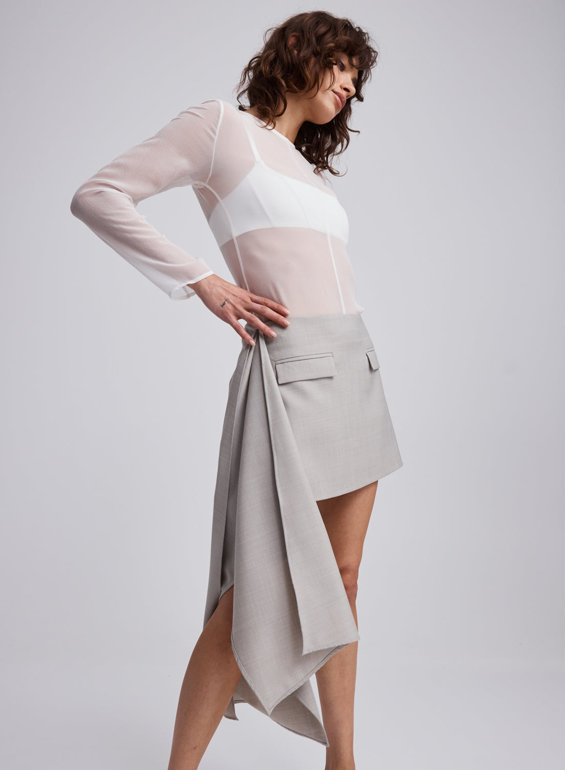 ASCOLI SKIRT (CEMENT)