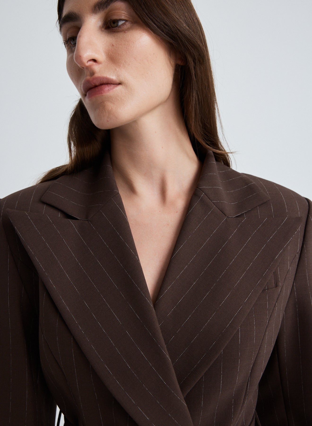 COLIN BLAZER (BROWN CHALK STRIPE)