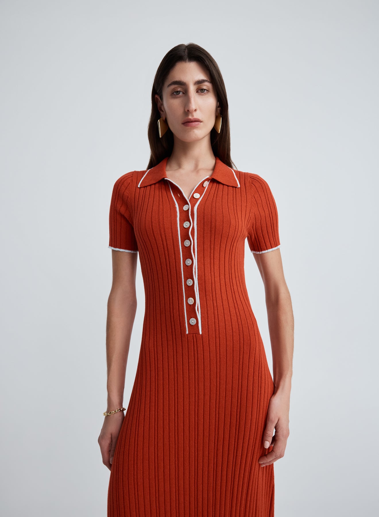 PENELOPE DRESS (PERSIMMON/GLACIER)