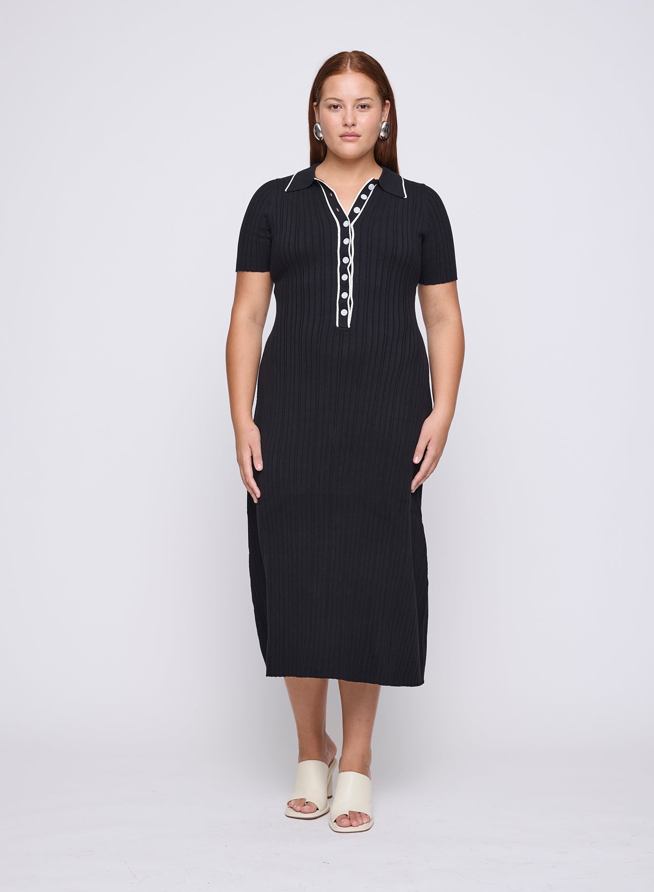 PENELOPE DRESS (RAVEN W/ SILENCE TRIM) ANNA QUAN PENELOPE DRESS (RAVEN W/ SILENCE TRIM) ANNA QUAN