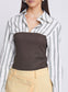 PIPPA TOP (MEADOW STRIPE/ DARK COCOA)