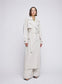 ANNA QUAN Wesley Trench Coat in sleek cloud material. Double-breasted, front zip closure, adjustable cuffs, detachable belt. Ideal for a classic and versatile outerwear look.