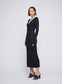 Long Sleeve ANNA QUAN Knit Maxi Dress, featuring a centre front twist, long sleeves and hem finishing just above the ankle. Elevate your everyday style with this chic and comfortable piece. Day dress, work dress, dress for work, winter dress, everyday dress, black knit dress, black long sleeve dress.