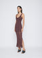 ANNA QUAN Sleeveless Sheer Layered Midi Dress. Maxi length, deep V neckline, bra friendly, delicate fabric. Ideal for Spring parties, spring events, Spring dressing, Spring dress, simple event day dress.