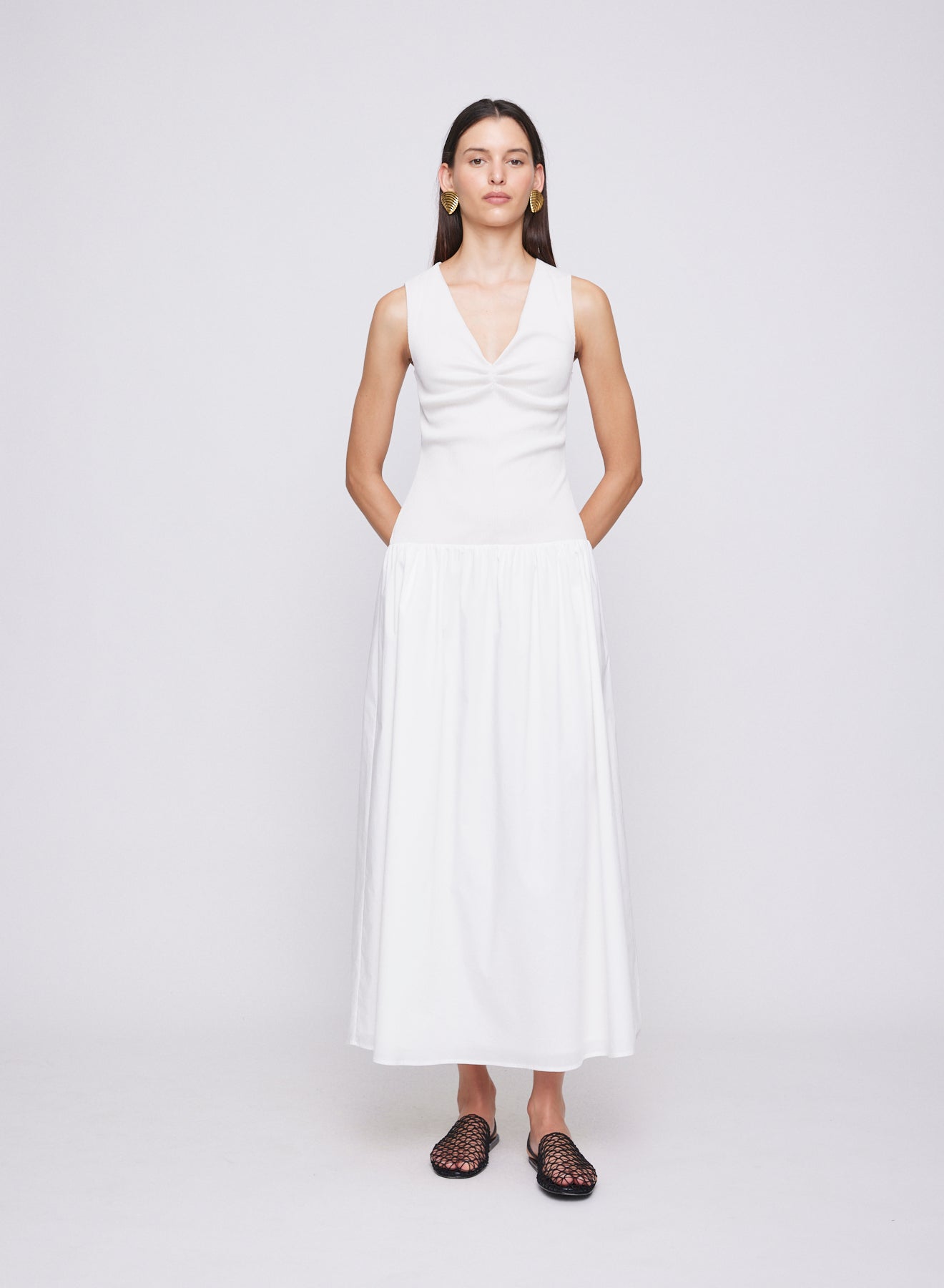 MAGGIE DRESS (SWAN W/ BONE)