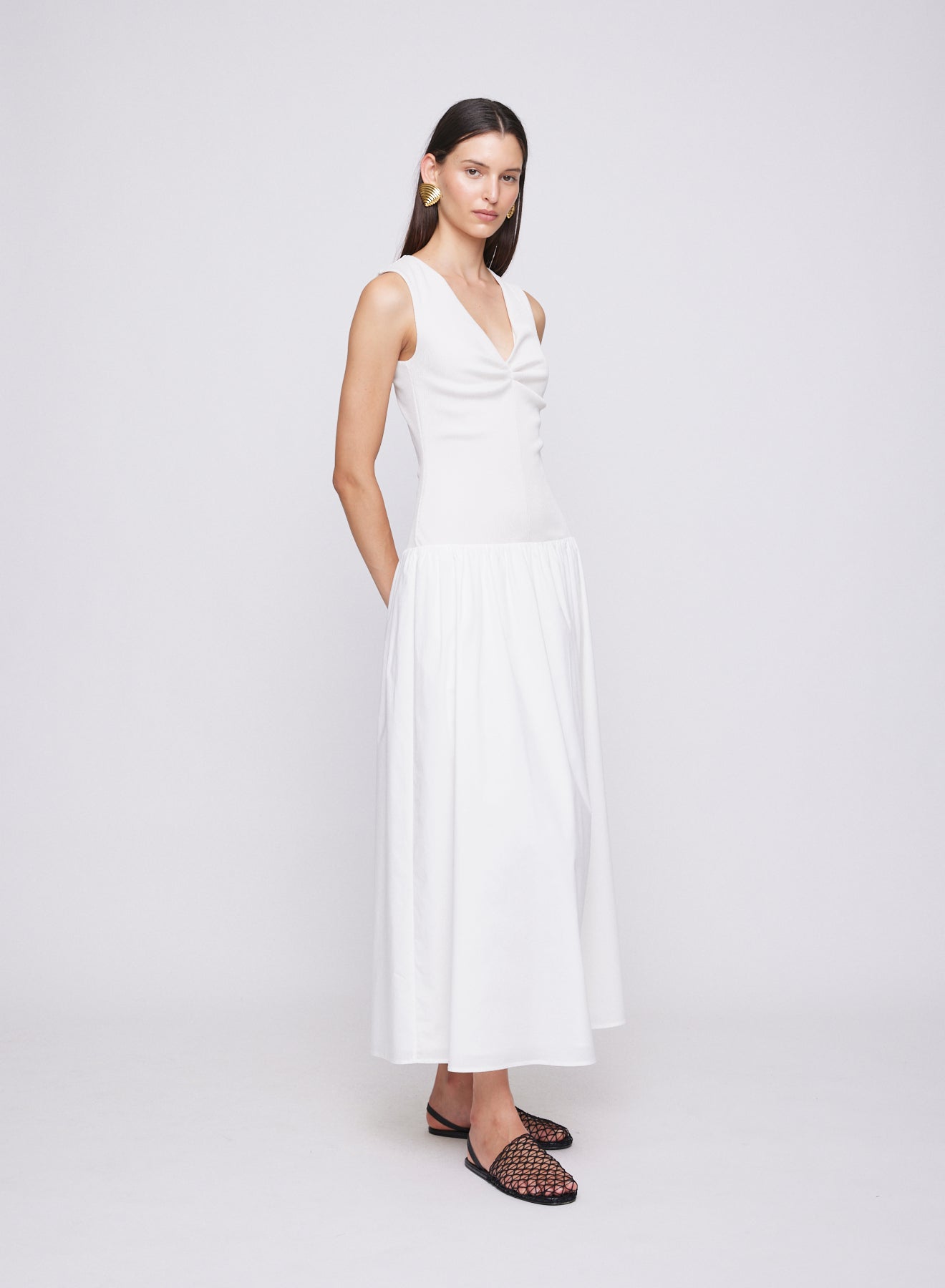 MAGGIE DRESS (SWAN W/ BONE)