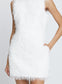 RAVEN DRESS (FEATHER KNIT WHITE)