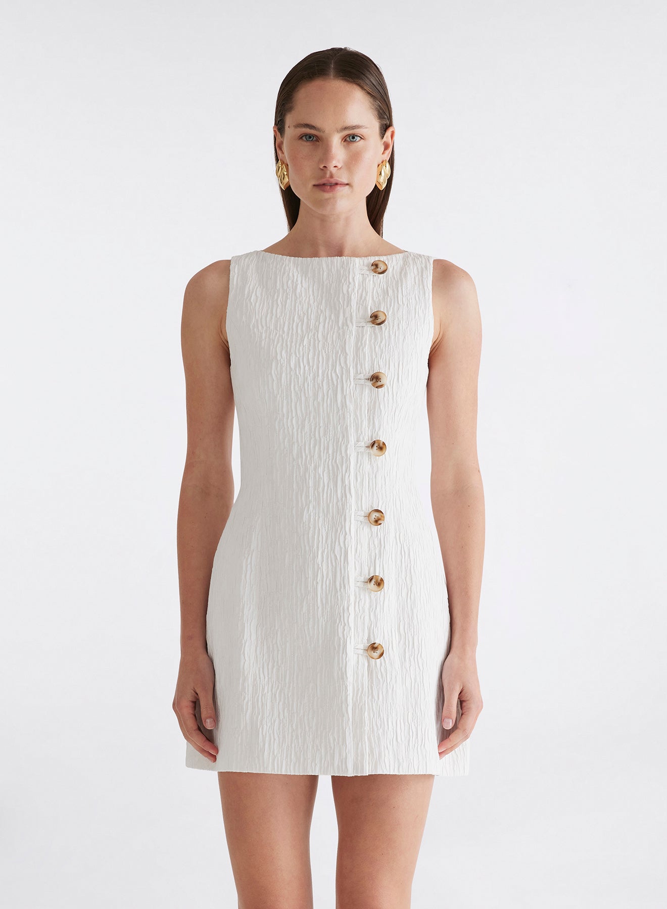 OLYMPIA DRESS (WHITE CRINKLE)