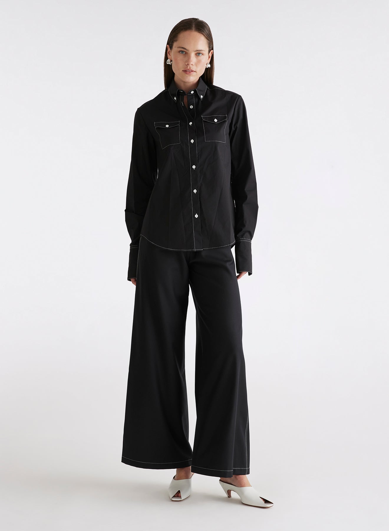 LENNY PANT (BLACK W/ TOPSTICH)