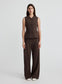 KENDALL TOP (BROWN CHALK STRIPE)