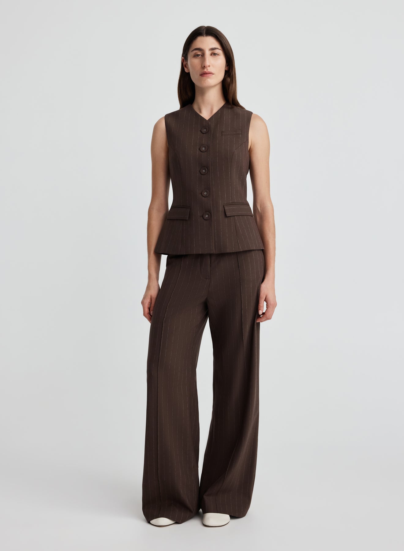 ADAM PANTS (BROWN CHALK STRIPE)