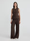 KENDALL TOP (BROWN CHALK STRIPE)