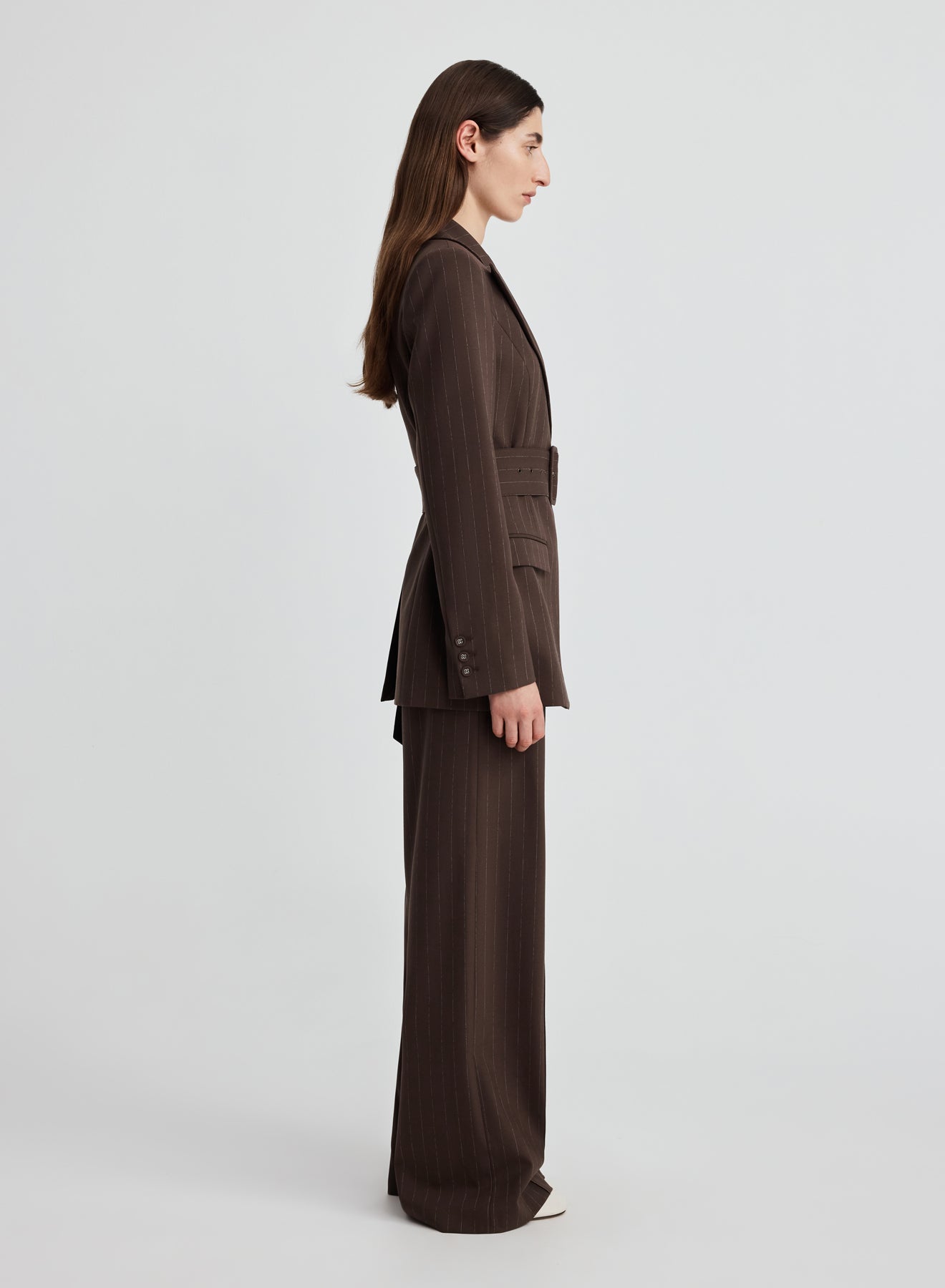 COLIN BLAZER (BROWN CHALK STRIPE)
