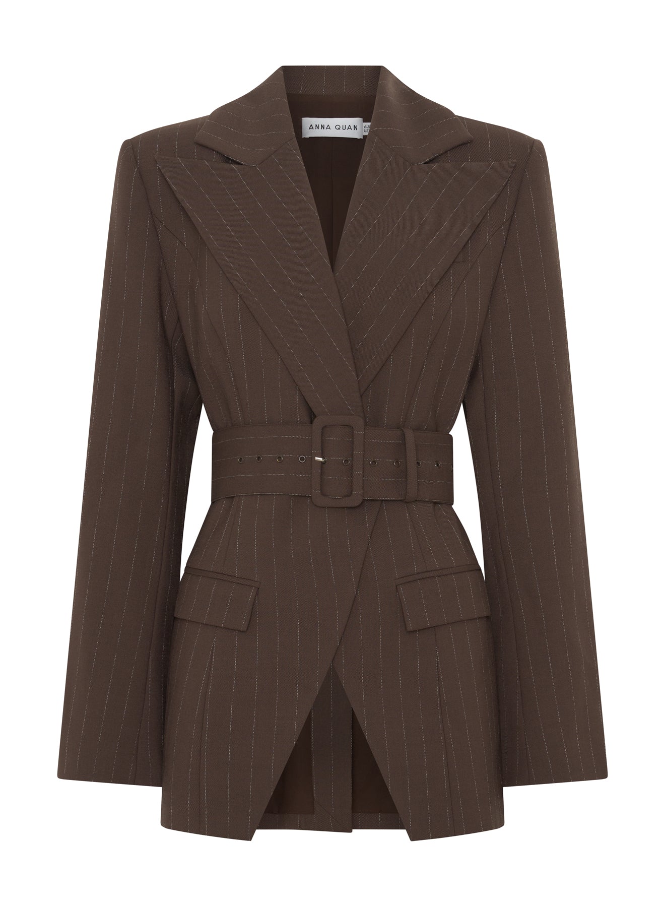 COLIN BLAZER (BROWN CHALK STRIPE)