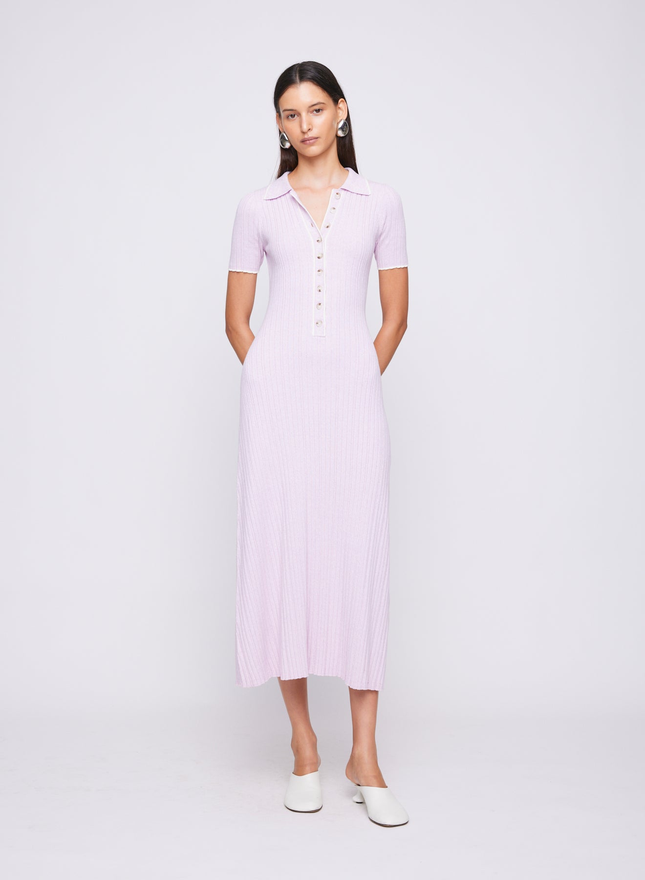 PENELOPE DRESS (PURPLE MELANGE W/ SILENCE TRIM)