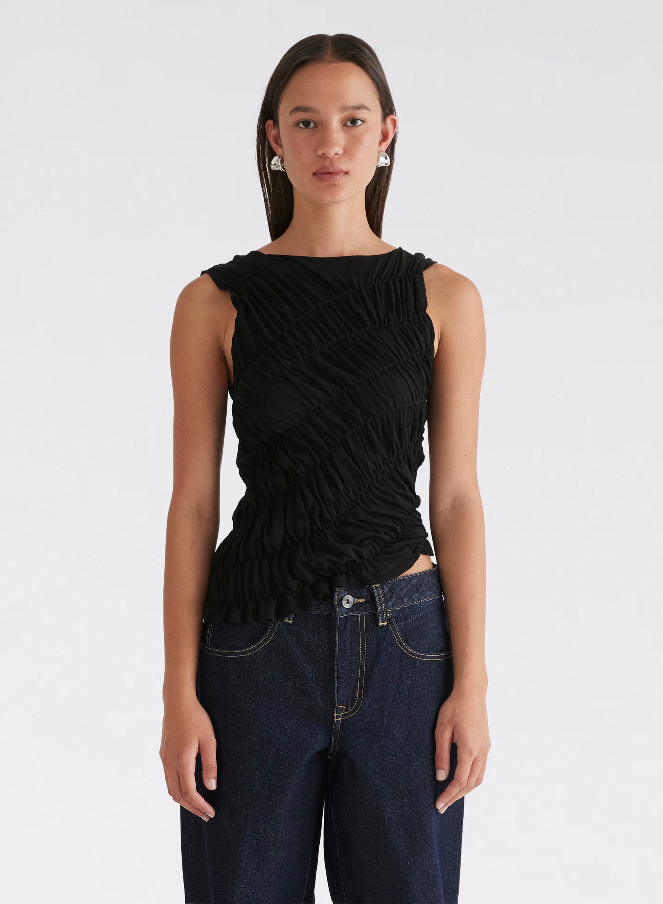 MEMIE TOP (BLACK VISCOSE)