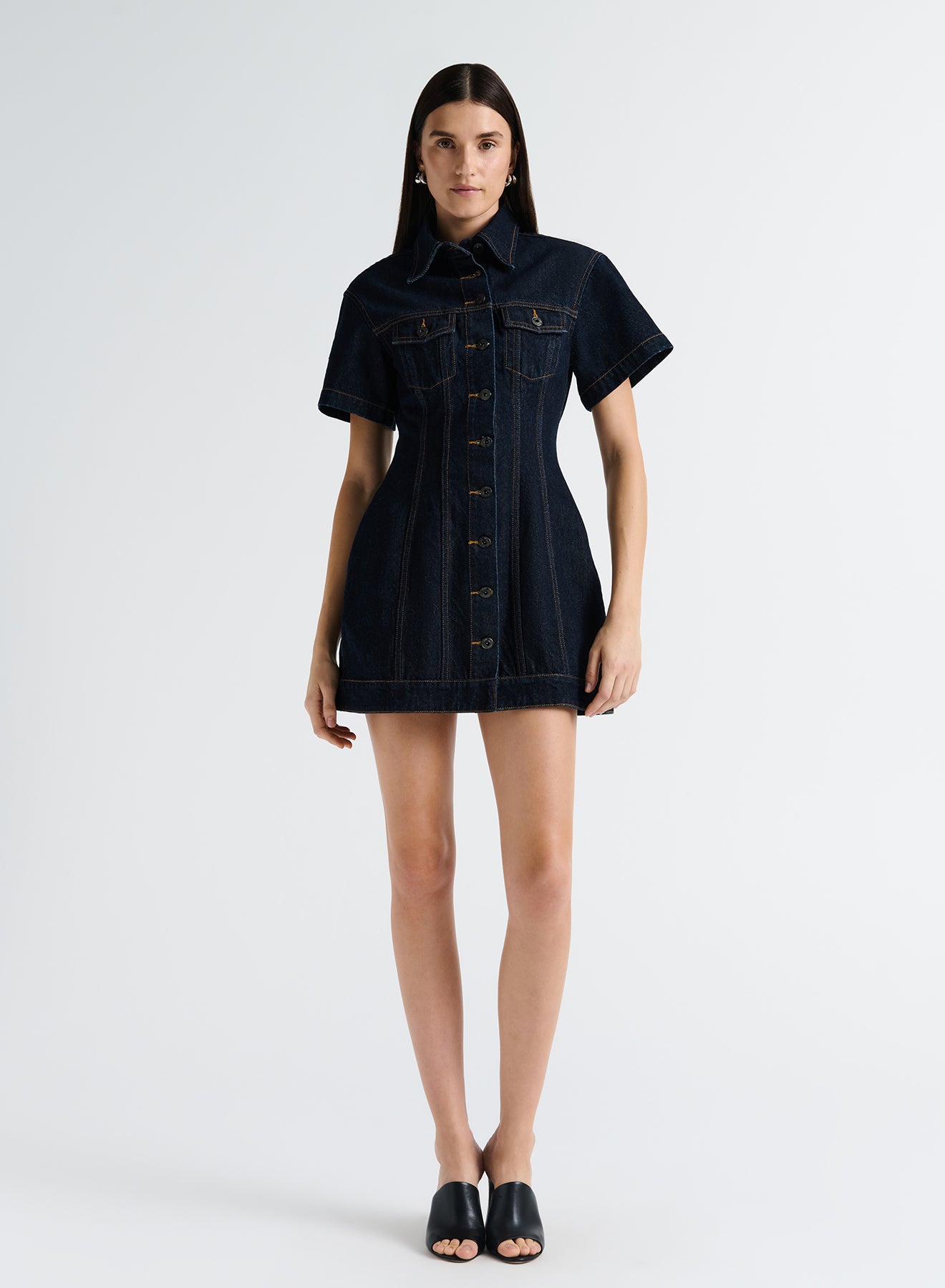 anna quan denim dress Anna QUAN Dark Denim Mini Dress by Anna quan