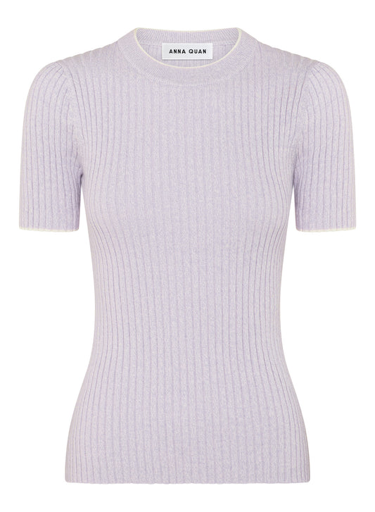 BEBE TOP (PURPLE MELANGE W/ SILENCE TRIM)