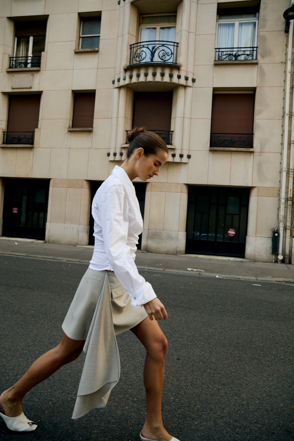 ASCOLI SKIRT (CEMENT)