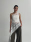 FAYE TOP (WHITE GUIPURE LACE W/ SWAN)