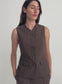 KENDALL TOP (BROWN CHALK STRIPE)